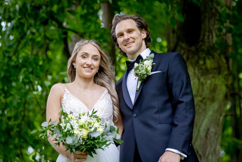 Fotografering på Alby gård med vielse i Varteig kirke